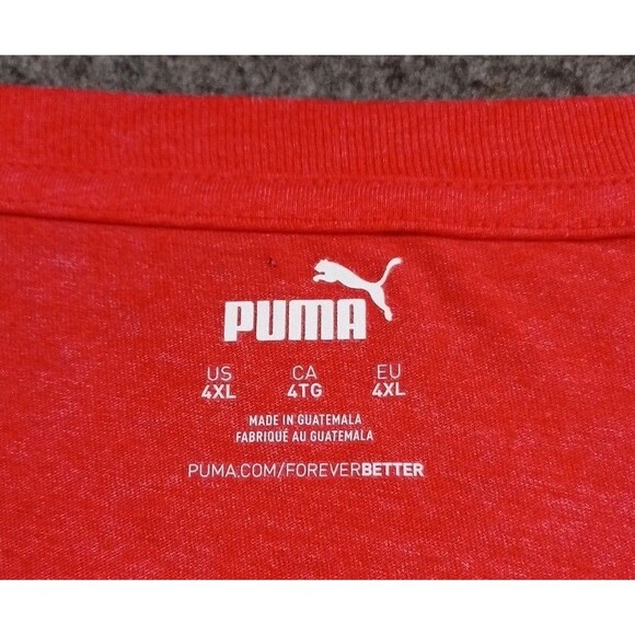 PUMA Essentials Heather Logo Crew Neck Short Sleeve T-Shirt Mens Red Casual 4XL - Picture 6 of 9